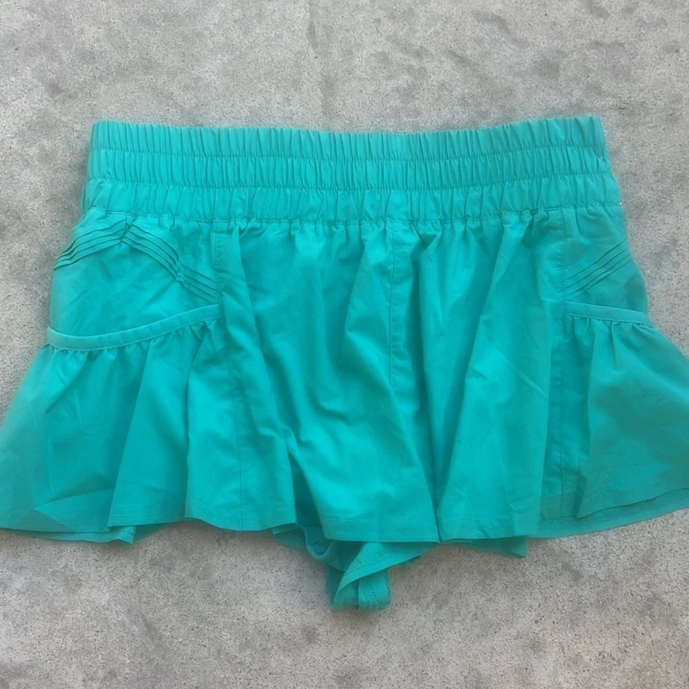 Free People Get Flirt On Green Shorts Women's Size L NWOT